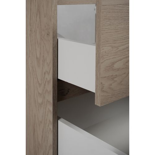 Meuble De Salle De Bain 60 Cm Avec Plan De Travail Supérieur, Couleur: Chêne Foncé, 60 X 57 X 46 Cm