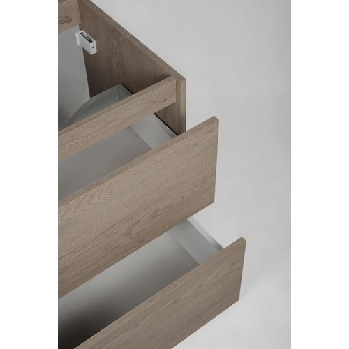 Meuble De Salle De Bain, Pieds, Couleur: Chêne Foncé, 60 X 46 X 80,7 Cm, Sans Plan De Travail