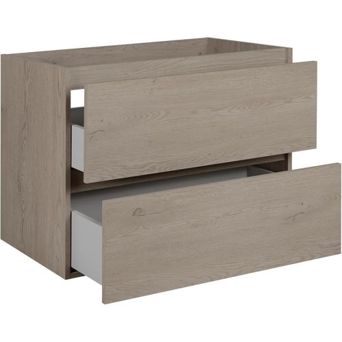 Meuble De Salle De Bain 80 Cm, Pieds, Couleur: Chêne Foncé, 80 X 46 X 80,7 Cm, Sans Plan De Travail