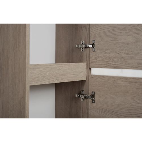 Meuble De Salle De Bain, Couleur: Chêne Foncé, 35 X 136 X 27 Cm