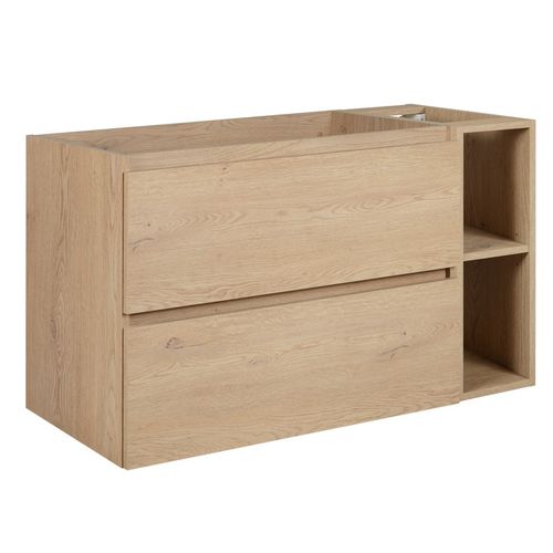 Meuble De Salle De Bain 100 Cm (80+20), Couleur : Chêne Clair, 100 X 57 X 46 Cm