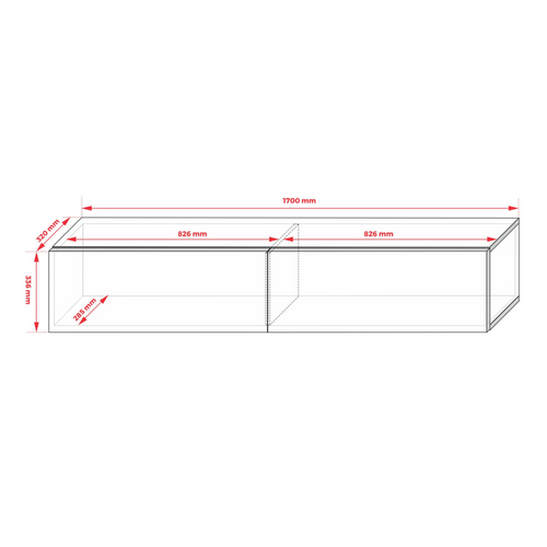 Meuble TV, Rouge Brique, 170 X 34 X 32 Cm