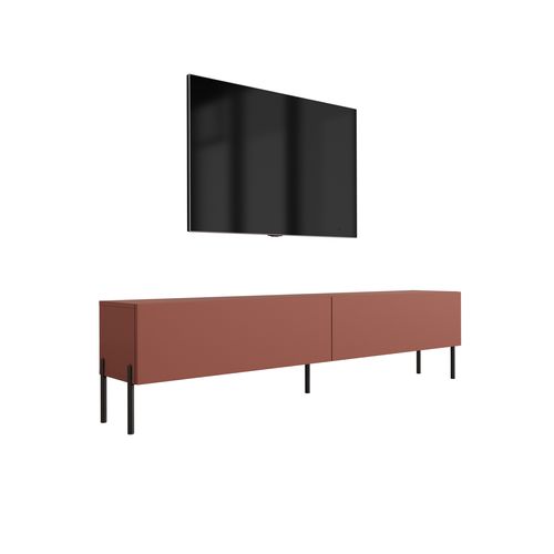 Meuble TV, Rouge Brique, 170 X 52 X 32 Cm, Pieds Noires