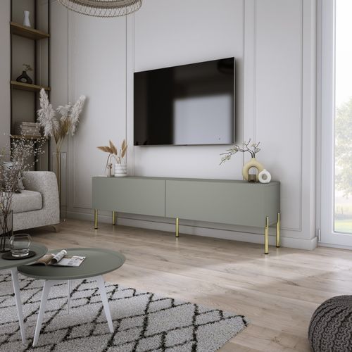 Meuble TV, Aloès, 140 X 52 X 32 Cm, Pieds Dorées
