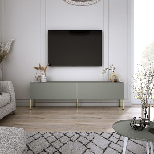 Meuble TV, Aloès, 140 X 52 X 32 Cm, Pieds Dorées