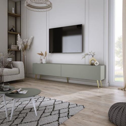 Meuble TV, Aloès, 170 X 52 X 32 Cm, Pieds Dorées