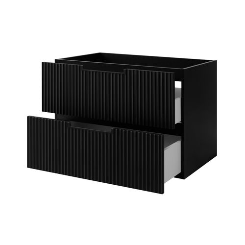 Meuble De Salle De Bain, Noir, 80 X 57 X 46 Cm