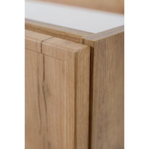 Meuble De Salle De Bain, Chêne Craft / Cachemire, Poignée Dorée, 100 (80 + 20) X 46 X 57 Cm