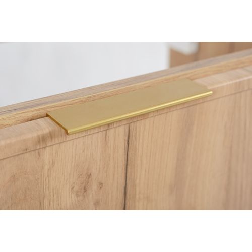 Meuble De Salle De Bain, Chêne Craft / Blanc, Poignée Dorée, 160 ( 2 X 80) X 46 X 57 Cm