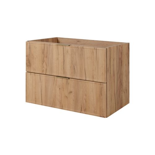 Meuble De Salle De Bain, Chêne Craft, Poignée Dorée, 160 ( 2 X 80) X 46 X 57 Cm