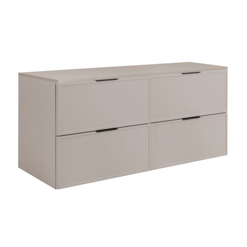 Meuble De Salle De Bain, Cachemire, Poignée Noire, 160 ( 2 X 80) X 46 X 57 Cm