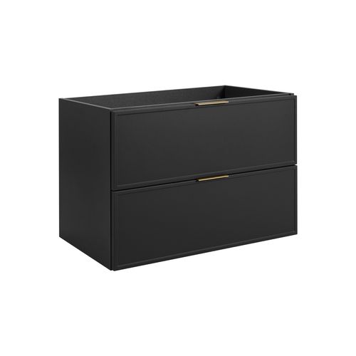 Meuble De Salle De Bain, Gris Foncé, Poignée Dorée, 180 ( 2 X 80 + 20) X 46 X 57 Cm