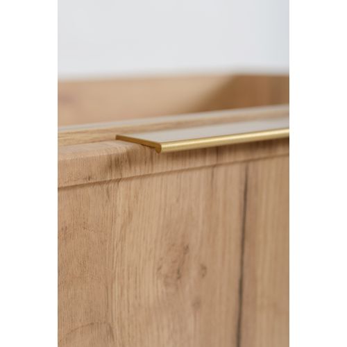 Meuble De Salle De Bain, Chêne Craft, Poignée Dorée, 180 ( 2 X 80 + 20) X 46 X 57 Cm