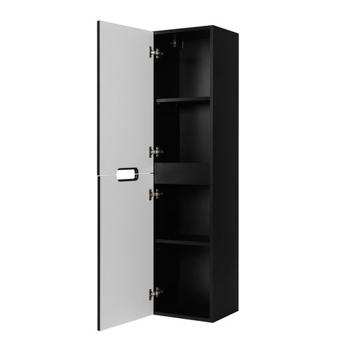 Meuble De Salle De Bain, Noir, 35 X 136 X 27 Cm