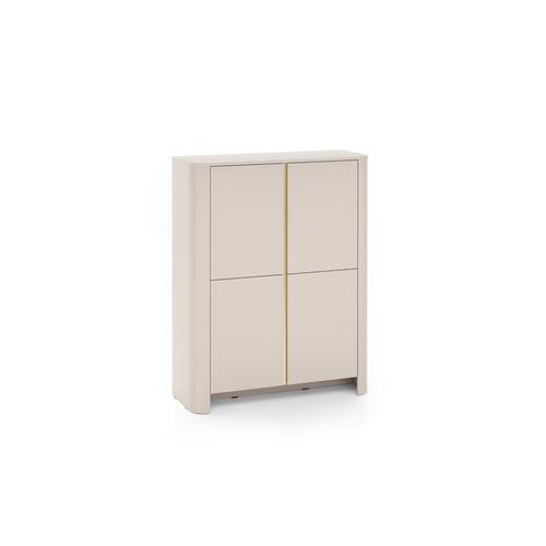 Buffet, Cachemire, 103 X 39 X 132 Cm, Meuble Moderne Aux Bords Arrondis