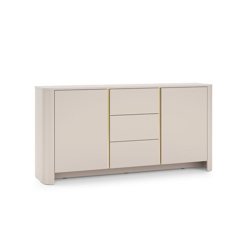 Buffet Avec 3 Tiroirs Et 2 Portes 103 X 39 X 132 Cm, Beige