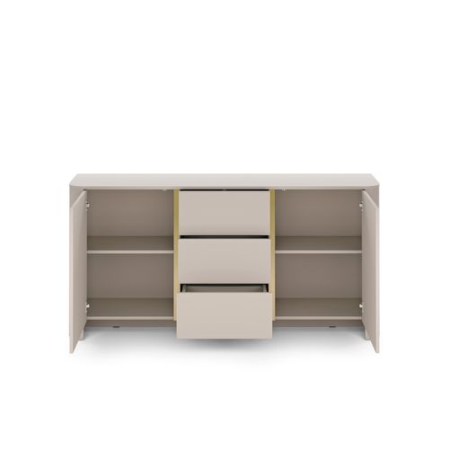 Buffet Avec 3 Tiroirs Et 2 Portes 103 X 39 X 132 Cm, Beige