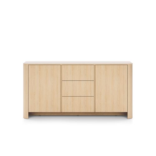 Buffet Avec 3 Tiroirs Et 2 Portes 103 X 39 X 132 Cm, Bois