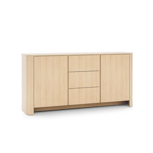 Buffet Avec 3 Tiroirs Et 2 Portes 103 X 39 X 132 Cm, Bois