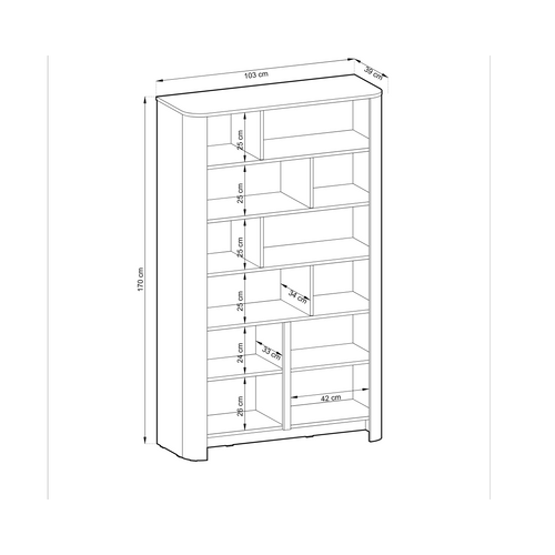 Bibliothèque, 103 X 39 X 160 Cm, Beige