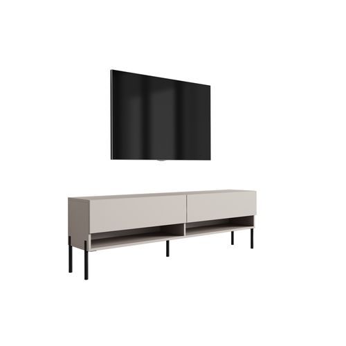 Meuble TV 170 Cm Cachemire, Pieds Droits Noirs, 170 X 32 X 52 Cm