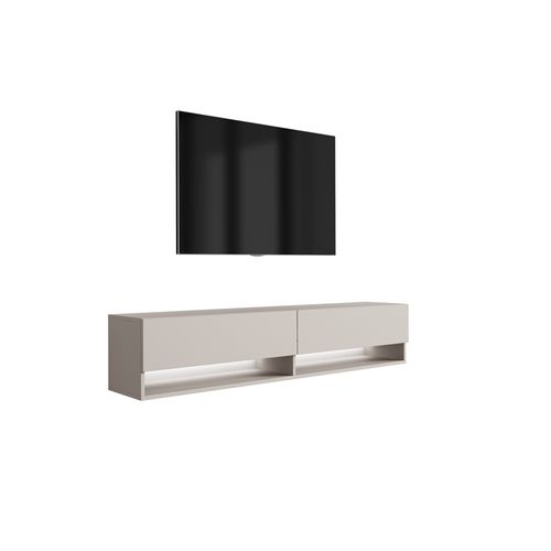 Meuble TV 170 Cm Cachemire, LED Blanc, 170 X 32 X 34 Cm