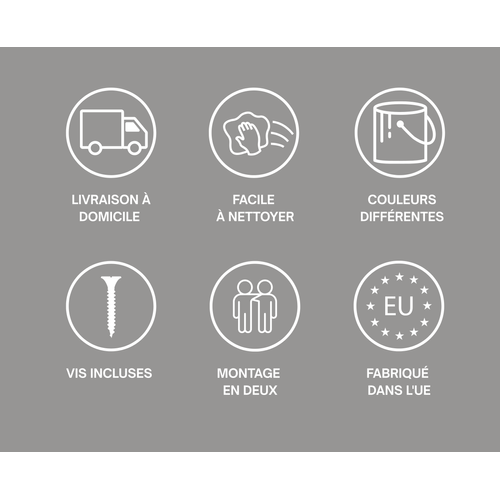 Meuble TV 200 (2 X 100) Cm Blanc Mat, LED Blanc, 200 X 32 X 52 Cm