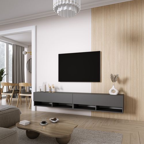 Meuble TV 200 (2 X 100) Cm Anthracite, 200 X 32 X 52 Cm
