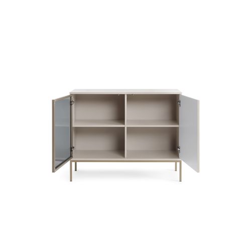 Buffet Étroite Moderne à Façade Cannelée, 104 X 83 X 39 Cm, Cachemire / Or