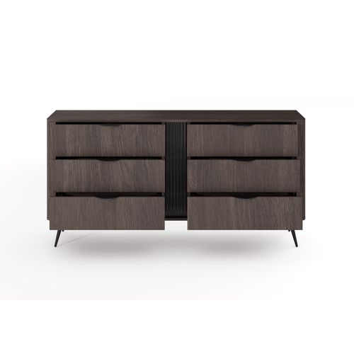 Commode, Chêne Dunin Combiné Avec Du Noir, 163,2 X 81,2 X 38 Cm