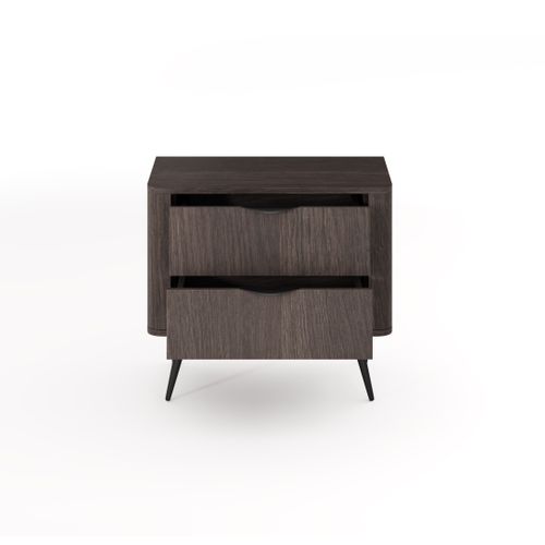 Table De Chevet, Chêne Dunin Combiné Avec Du Noir, 63,2 X 55,3 X 38 Cm