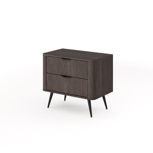 Table De Chevet, Chêne Dunin Combiné Avec Du Noir, 63,2 X 55,3 X 38 Cm