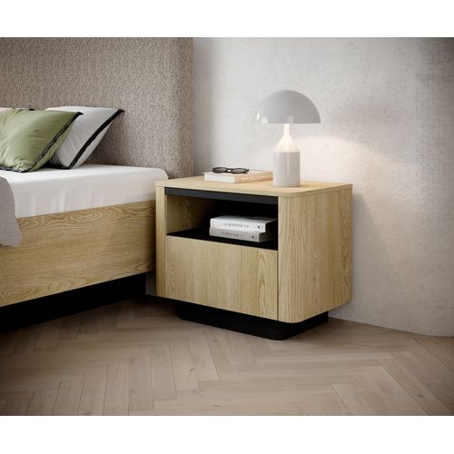 Table De Chevet, Chêne Crémone, 63,2 X 50,5 X 38,1 Cm