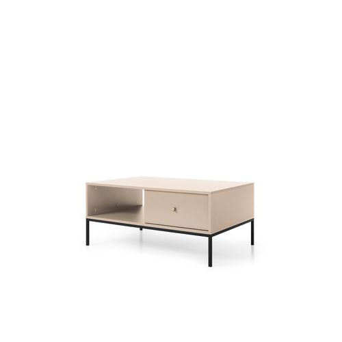 Table Basse, Beige Sable, 103,5 X 46,2 X 68 Cm, Pieds Noires