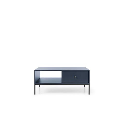 Table Basse, Bleu Marine, 103,5 X 46,2 X 68 Cm, Pieds Noires