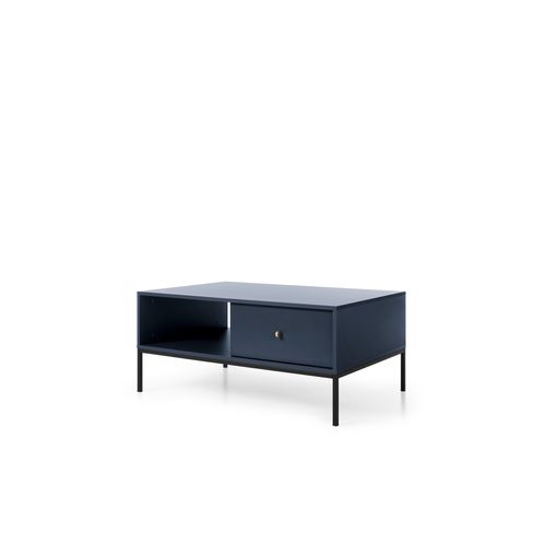 Table Basse, Bleu Marine, 103,5 X 46,2 X 68 Cm, Pieds Noires
