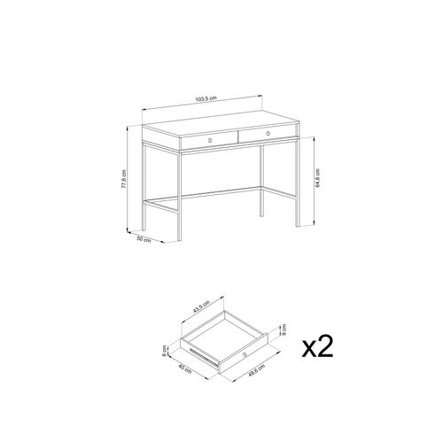 Coiffeuse, Beige Sable, 103,5 X 77,6 X 50 Cm, Pieds Dorées
