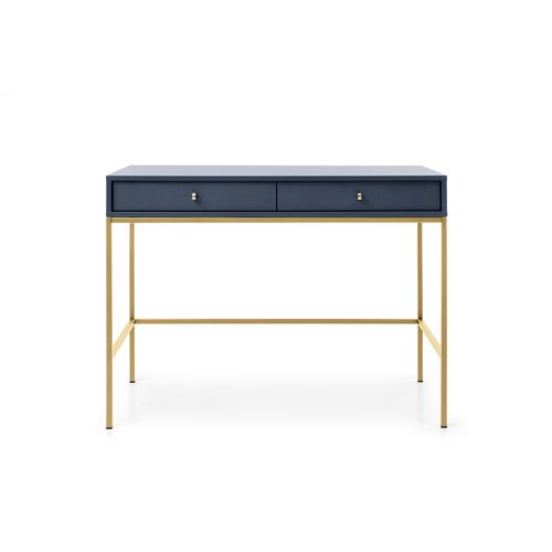 Coiffeuse, Bleu Marine, 103,5 X 77,6 X 50 Cm, Pieds Dorées