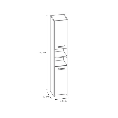 Armoire De Salle De Bain, Chêne Artisan, 170 X 30 X 30 Cm