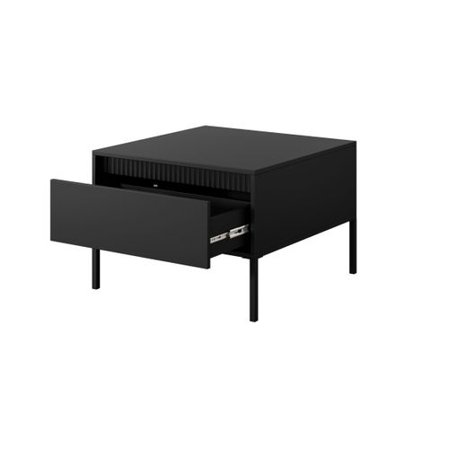 Table Basse : 1 Tiroir, Noir, 48,4 X 68 X 68 Cm