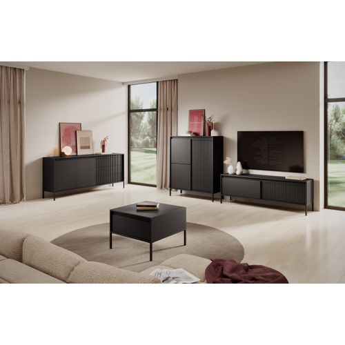 Table Basse : 1 Tiroir, Noir, 48,4 X 68 X 68 Cm