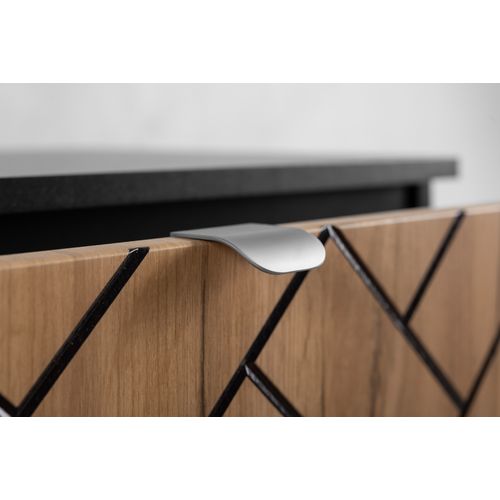 Meuble De Salle De Bain, Chêne Artisanal Doré, 80 X 57 X 46 Cm, Poignées Argentées