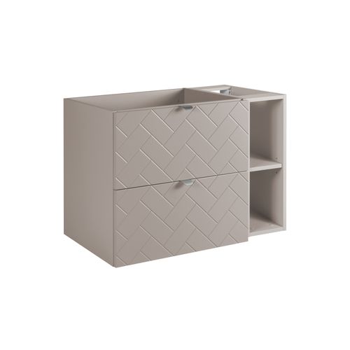 Meuble De Salle De Bain, Cachemire, 80 X 57 X 46 Cm, Poignées Argentées