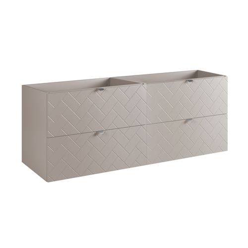 Meuble De Salle De Bain, Cachemire, 160 X 57 X 46 Cm, Poignées Argentées