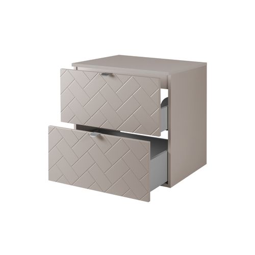 Meuble De Salle De Bain, Cachemire, 60 X 57 X 46 Cm, Poignées Argentées