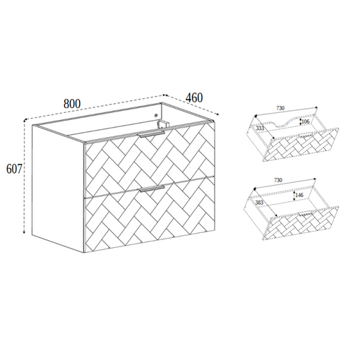 Meuble De Salle De Bain, Noir Mat, 100 X 57 X 46 Cm, Poignées Argentées