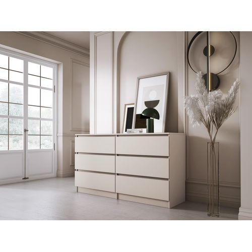 Commode : 6 Tiroirs, Cachemire, 139 X 79 X 39 Cm