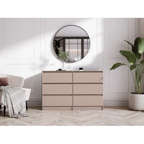 Commode : 6 Tiroirs, Caramel, 120 X 79 X 39 Cm