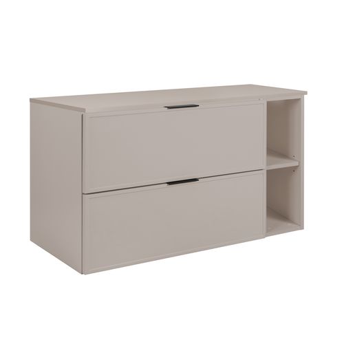 Meuble De Salle De Bain, Cachemire, Poignée Noire, 80 (60 + 20) X 46 X 57 Cm