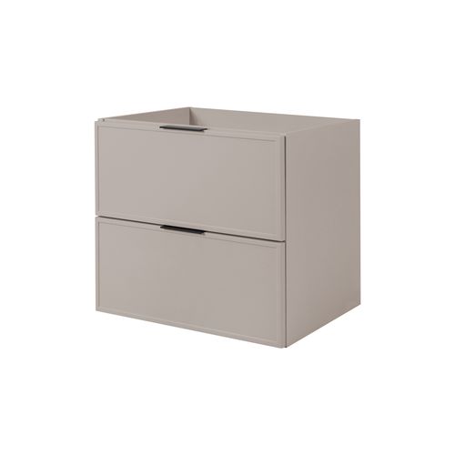 Meuble De Salle De Bain, Cachemire / Chêne Craft, Poignée Noire, 140 ( 2 X 60 + 20) X 46 X 57 Cm